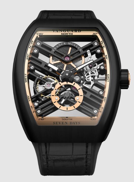 Best FRANCK MULLER Vanguard Seven Days Skeleton V 41 S6 SQT NR BR (5N) TT SK BLK Replica Watch